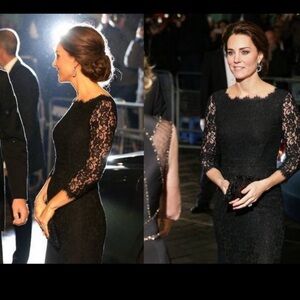 DVF Black Mini Lace Colleen Dress Long Sleeve